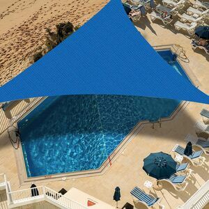 10'x10'x10' Triangle Sun Shade Sail Outdoor Shade Cover UV Block for Patio  Blue